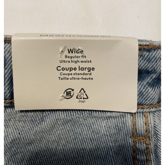 NWT H&M Ultra High Rrise Wide Leg Jeans Size 0 - Picture 10 of 16